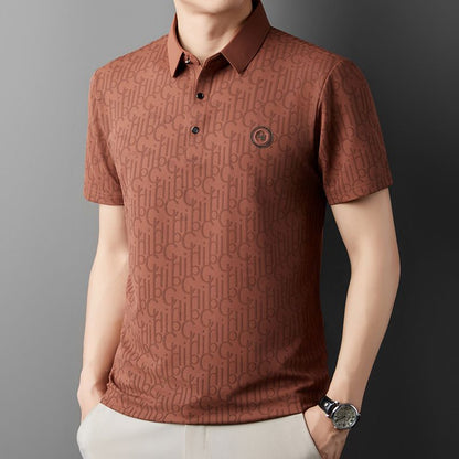 ☄️Spring Specials🎉 Men's Breathable Ice Silk Cooling Lapel T-shirt