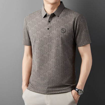 ☄️Spring Specials🎉 Men's Breathable Ice Silk Cooling Lapel T-shirt