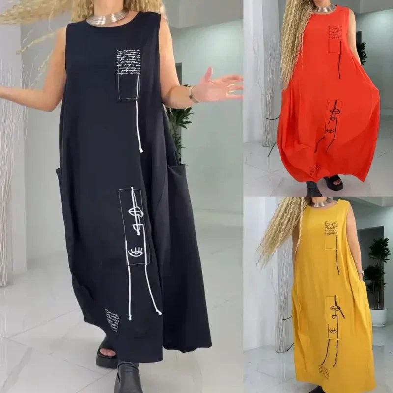 💥Limit Time 50% OFF💃Casual Sleeveless Maxi Dress for Plus Size Women spiyle