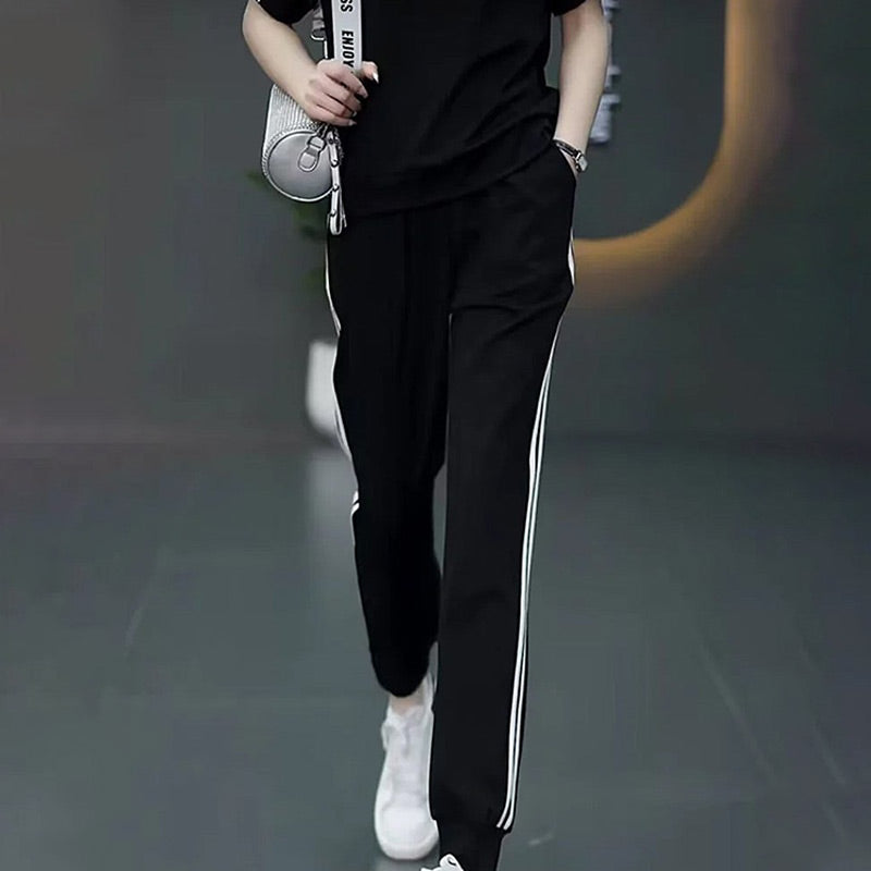 Women's Summer Tracksuit Set Half Zip Top & Joggers spiyle