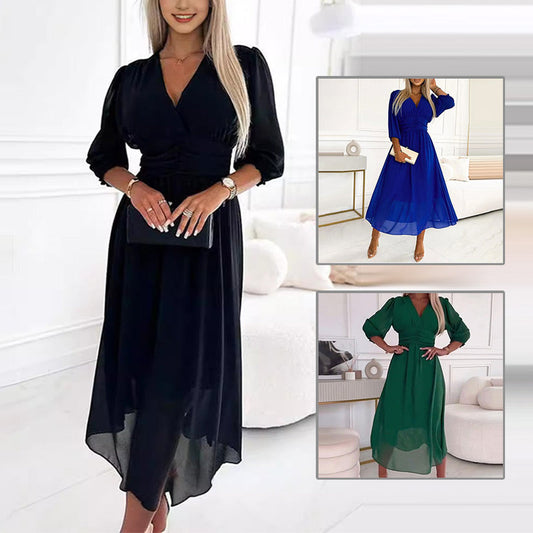 🌷Exclusive Offers💞Women's V-neck Lightweight Chiffon Dresses spiyle