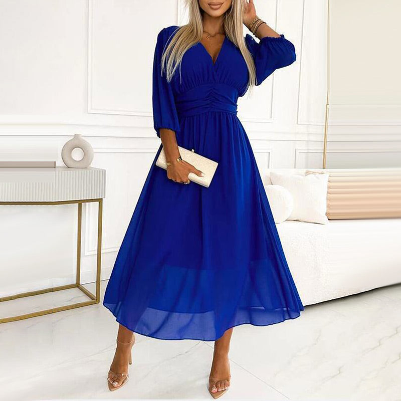 🌷Exclusive Offers💞Women's V-neck Lightweight Chiffon Dresses spiyle