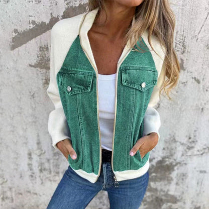 ⏳Time-limited Special⏰Women's Creative Denim Splicing Jacket🧥