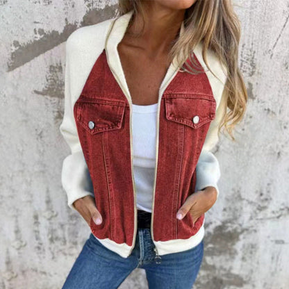 ⏳Time-limited Special⏰Women's Creative Denim Splicing Jacket🧥