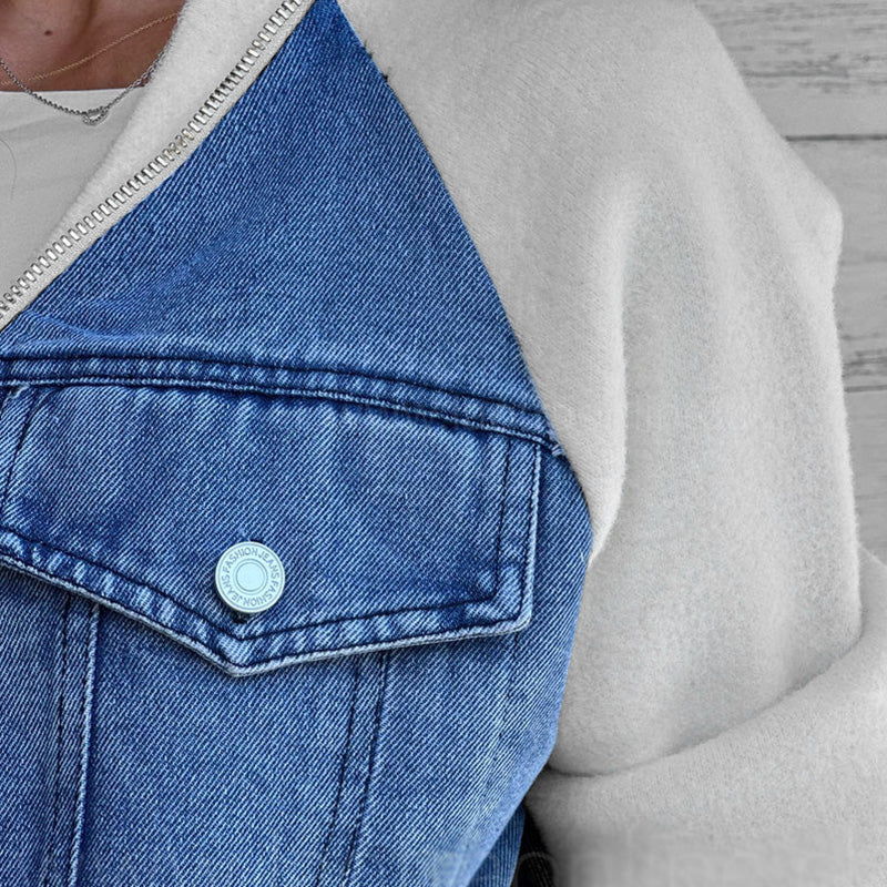 ⏳Time-limited Special⏰Women's Creative Denim Splicing Jacket🧥