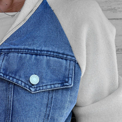 ⏳Time-limited Special⏰Women's Creative Denim Splicing Jacket🧥