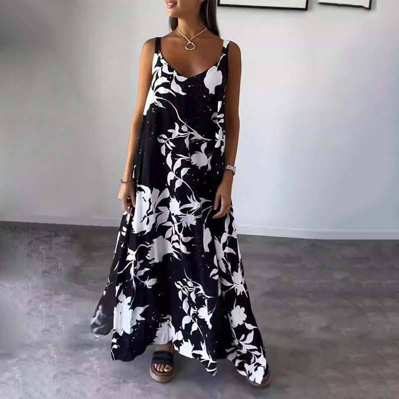 🔥HOT SALE GET 50% OFF🔥Women's Floral Spaghetti Strap Sleeveless Backless Flowing Dress spiyle