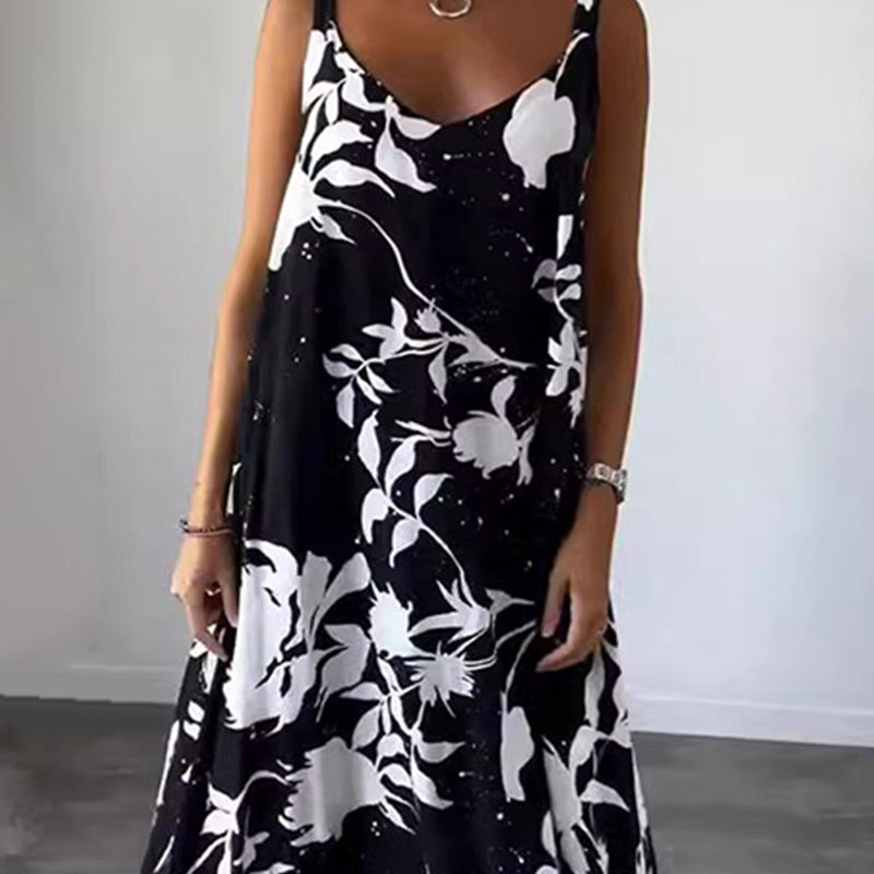 🔥HOT SALE GET 50% OFF🔥Women's Floral Spaghetti Strap Sleeveless Backless Flowing Dress spiyle