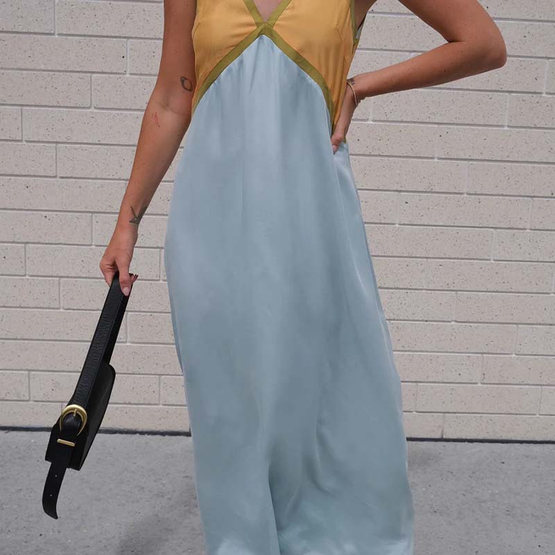 💕Summer hot sale-50% OFF💕V Neck Maxi Sleeveless Dress spiyle