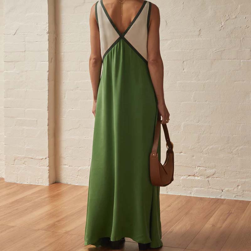 💕Summer hot sale-50% OFF💕V Neck Maxi Sleeveless Dress spiyle