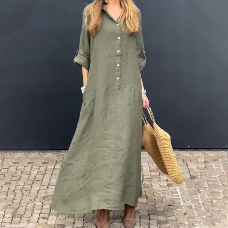 🔥50% OFF💕Summery maxi dress made from a cotton-linen blend👚 2pcs free shipping spiyle