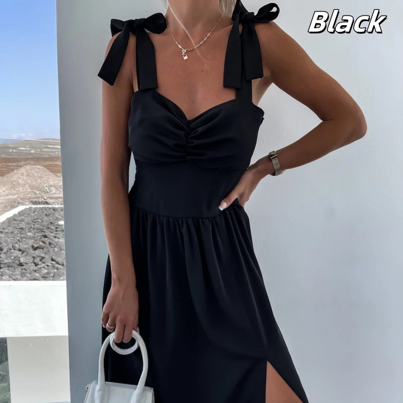 🔥GET 50% OFF Limited-Time🔥Women’s Tie Strap Pleated Slit Hem Dress spiyle