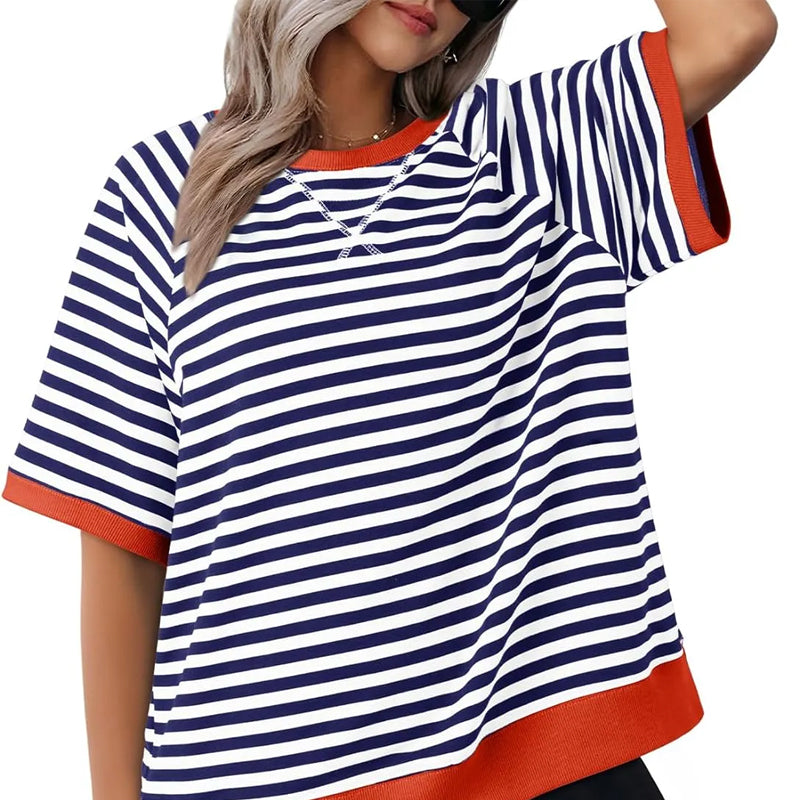 🦋Women's Oversize Striped T-Shirts💕 spiyle