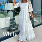 ⏳Time-limited Special⏰Women’s Trendy Patchwork Tie Waist Square Neck Long Dress