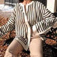 Casual Striped Round Neck Button Front Blouse✈️Buy 2 for free shipping spiyle