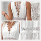 Elegant sleeveless lace edged openwork layered dress