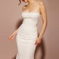Elegant White Spaghetti Strap Backless Dress