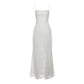 Elegant White Spaghetti Strap Backless Dress