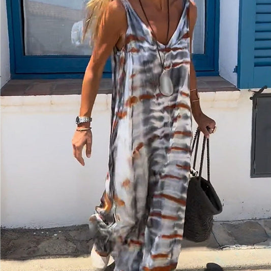 Women’s Trendy Summer Sleeveless V Neck Long Dress