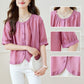 Women's Loose Breathable Round Neck Button-Down Blouse