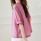Women's Loose Breathable Round Neck Button-Down Blouse