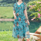 Women’s Elegant Short Sleeve V Neck Flowy Dress