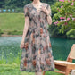 Women’s Elegant Short Sleeve V Neck Flowy Dress
