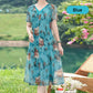 Women’s Elegant Short Sleeve V Neck Flowy Dress