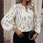 Elegant Round Neck V-Front Lantern Sleeves Tops