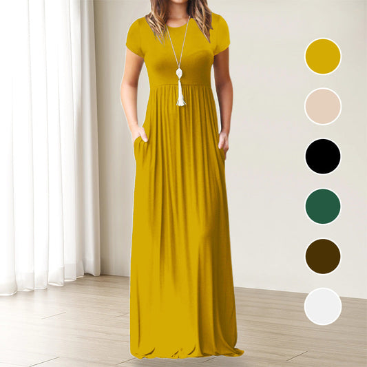 Women's Simple Solid Color Floor-length Dress