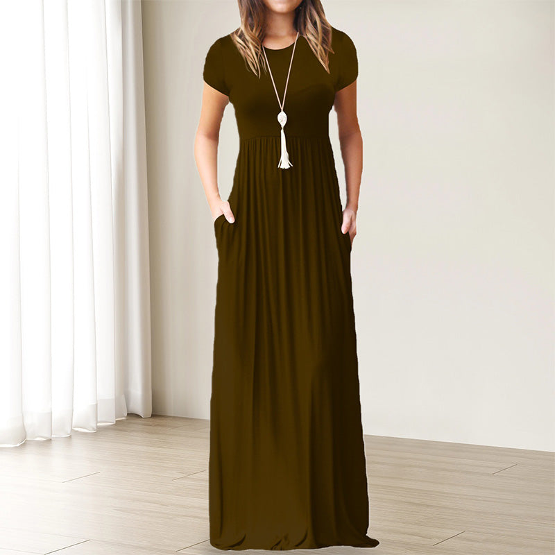 Women's Simple Solid Color Floor-length Dress