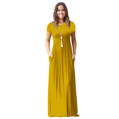 Women's Simple Solid Color Floor-length Dress