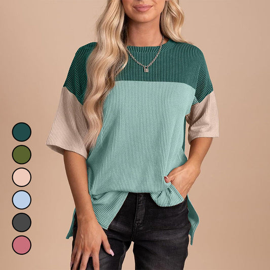 Women’s Trendy Color Block Loose Fit Top