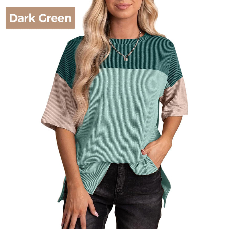 Women’s Trendy Color Block Loose Fit Top
