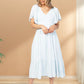 Fashion Casual Ruffle Sleeve V-Neck Pleated Dress