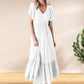 Fashion Casual Ruffle Sleeve V-Neck Pleated Dress