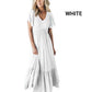 Fashion Casual Ruffle Sleeve V-Neck Pleated Dress