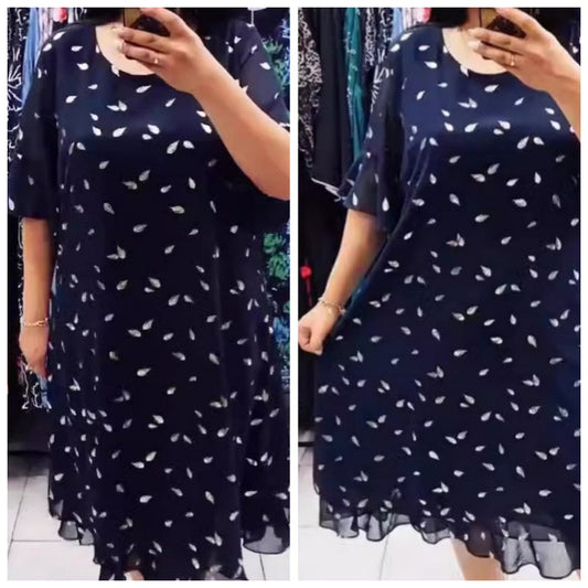 Women’s Trendy Loose Fit Round Neck Flowy Dress