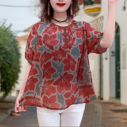 Women's Printed Casual Loose Blouse