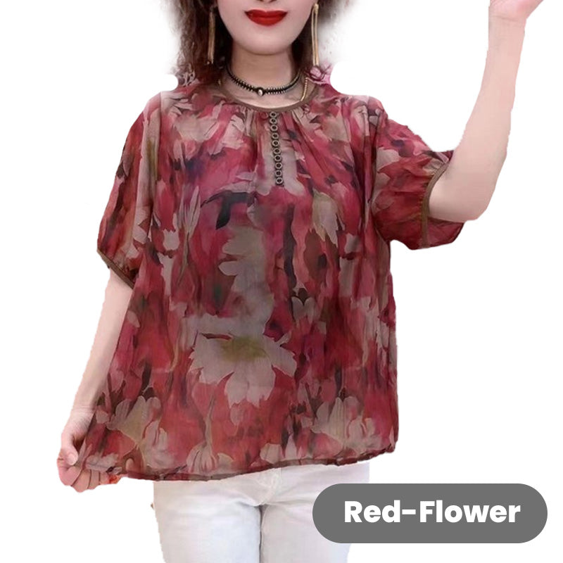 Women's Printed Casual Loose Blouse