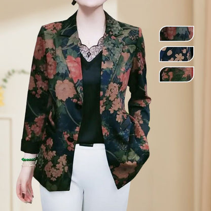 free shipping📦Women’s Stylish Flower Print Lightweight Suit Jacket