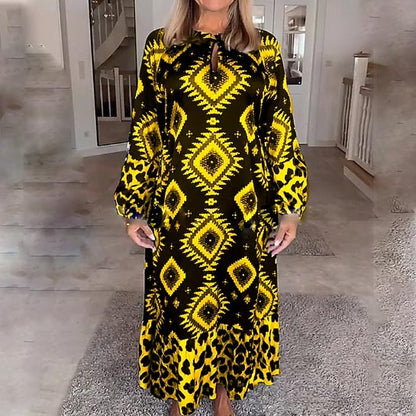 🍂Fall Specials🍂Women’s Bohemian Casual Printed Long-sleeve Dress