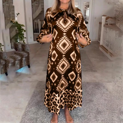 🍂Fall Specials🍂Women’s Bohemian Casual Printed Long-sleeve Dress