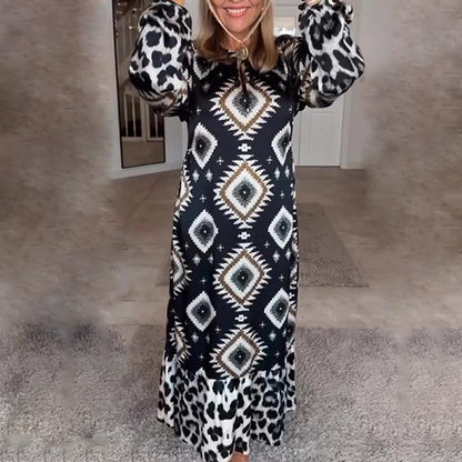 🍂Fall Specials🍂Women’s Bohemian Casual Printed Long-sleeve Dress
