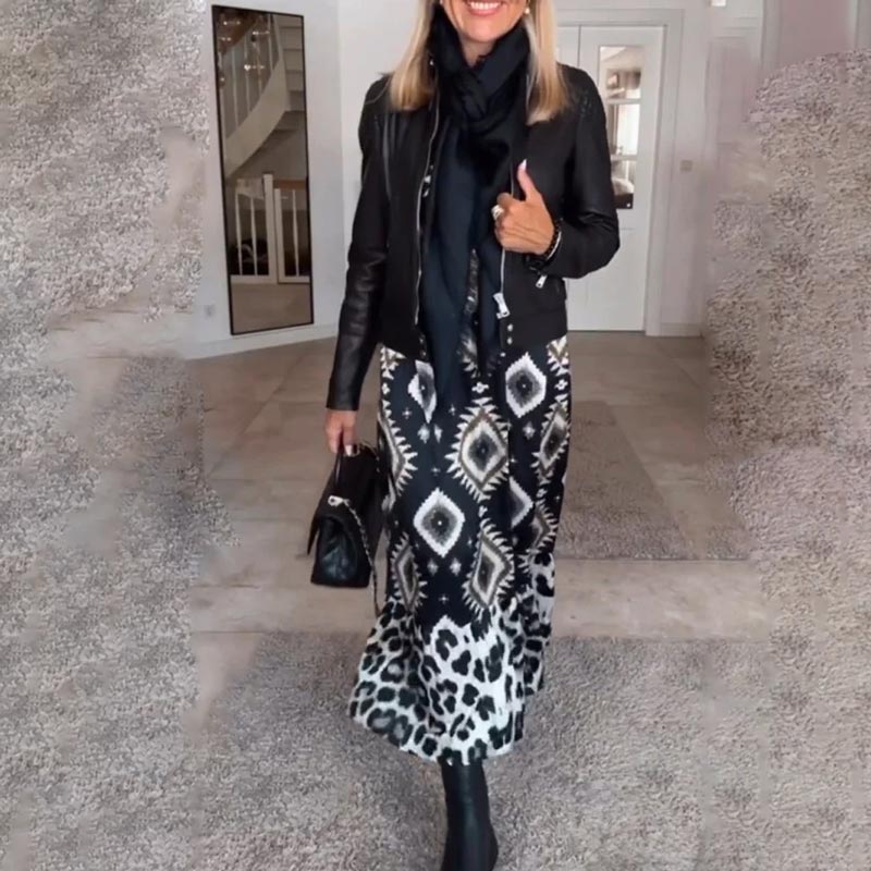🍂Fall Specials🍂Women’s Bohemian Casual Printed Long-sleeve Dress