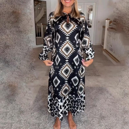 🍂Fall Specials🍂Women’s Bohemian Casual Printed Long-sleeve Dress