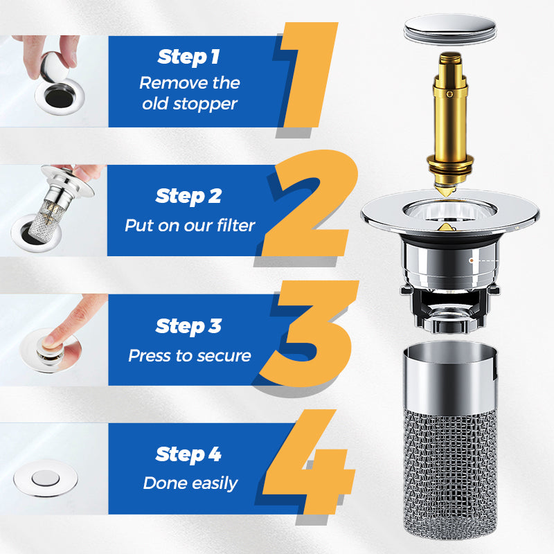 ⏳Limited-time 50% off⏰Universal Pop-up Sink Drain Filter💧