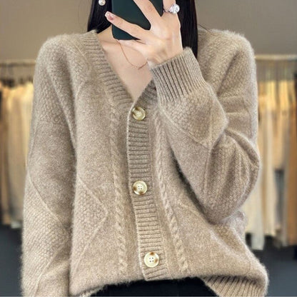 🍂Fall Specials🍂Women's Loose Slouchy Faux Cashmere Button Front Cardigan Sweaters