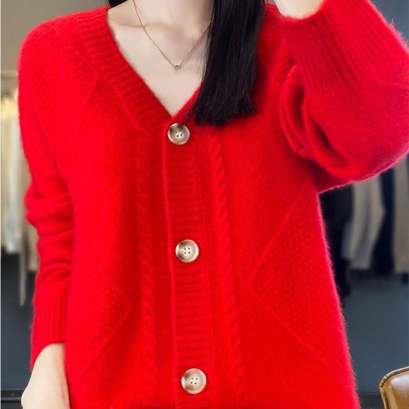 🍂Fall Specials🍂Women's Loose Slouchy Faux Cashmere Button Front Cardigan Sweaters