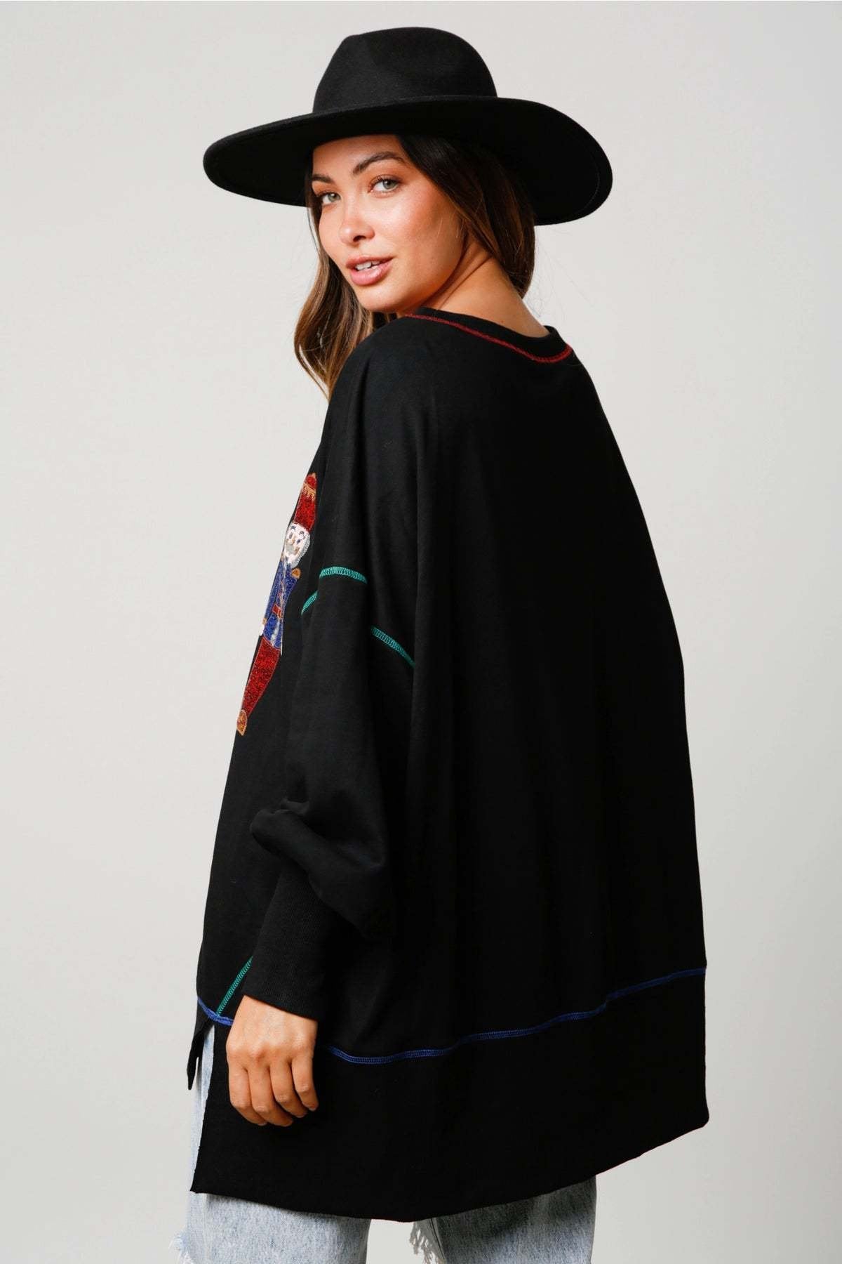 🍂Fall Specials🍂Christmas sequin print crew neck long sleeve sweatshirt